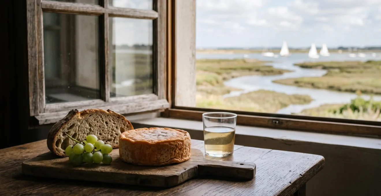 Plateau de fromages mettant en valeur le Curé Nantais entouré de produits du terroir de Loire-Atlantique